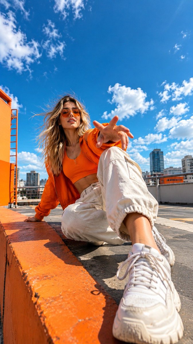 Orange Rooftop Portrait